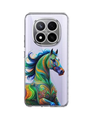 Etui do Xiaomi Redmi Note 14 Pro Plus 5G przeźroczyste, silikonowe Flexi, Dzika Mandala, Koń