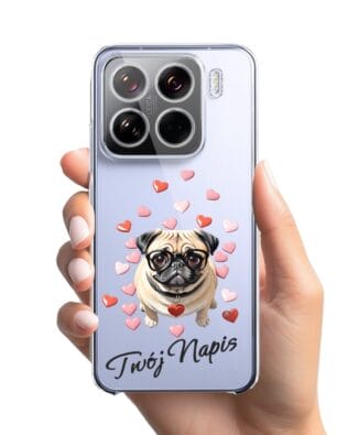 Etui do Xiaomi 15 przeźroczyste, silikonowe Flexi, Puppy Love, pies rasy Mops