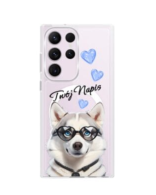 Etui do Samsung Galaxy S23 Ultra z MagSafe przeźroczyste, silikonowe Flexi, Puppy Love, pies rasy Husky