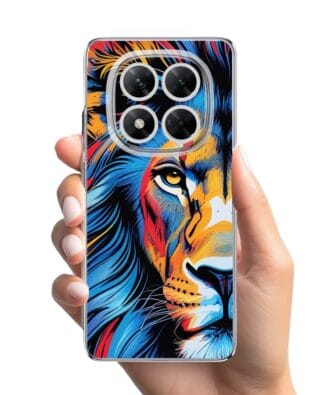 Etui do Xiaomi POCO X7 przeźroczyste, silikonowe Flexi, Dzika Mandala, Lwie spojrzenie