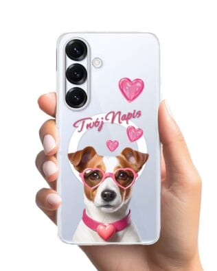 Etui do Samsung Galaxy S25 Plus z MagSafe przeźroczyste, silikonowe Flexi, Puppy Love, pies rasy Jack Russell Terrier