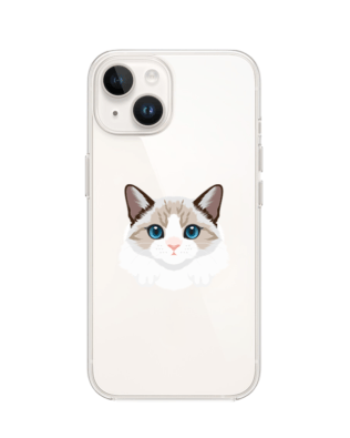 Etui do iPhone 13 przeźroczyste, silikonowe Flexi, kot birmański