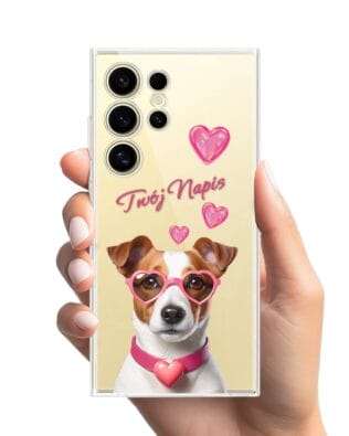 Etui do Samsung Galaxy S24 Ultra przeźroczyste, silikonowe Flexi, Puppy Love, pies rasy Jack Russell Terrier