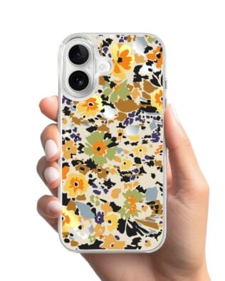 Etui do iPhone 16 Plus z MagSafe przeźroczyste, silikonowe Flexi, malowane kwiatki