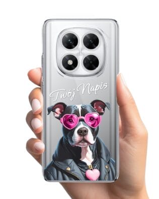 Etui do Xiaomi POCO X7 przeźroczyste, silikonowe Flexi, Puppy Love, pies rasy Amstaff