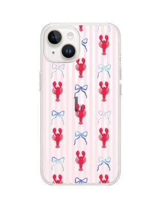 Etui do iPhone 13 przeźroczyste, silikonowe Flexi, krab i kokardki