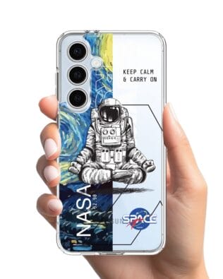 Etui do Samsung Galaxy S24 FE przeźroczyste, silikonowe Flexi, Keep Calm in Cosmos