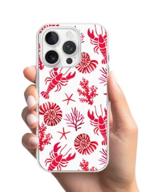 Etui do iPhone 16 Pro Max przeźroczyste, silikonowe Flexi, krab, muszle