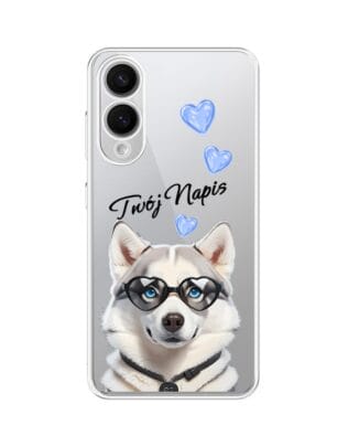 Etui do Samsung Galaxy S25 Edge przeźroczyste, silikonowe Flexi, Puppy Love, pies rasy Husky