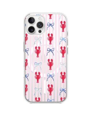 Etui do iPhone 12 Pro z MagSafe przeźroczyste, silikonowe Flexi, krab i kokardki