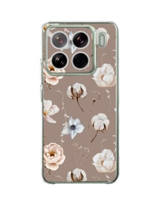 Etui do Xiaomi 15 Pro przeźroczyste, silikonowe Flexi, akwarelowe kwiatki
