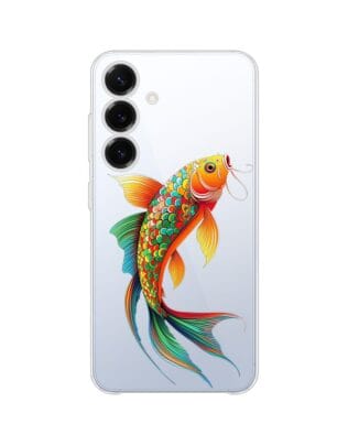 Etui do Samsung Galaxy S25 Plus przeźroczyste, silikonowe Flexi, Dzika Mandala, Złota ryba