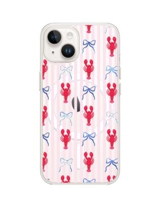 Etui do iPhone 13 z MagSafe przeźroczyste, silikonowe Flexi, krab i kokardki
