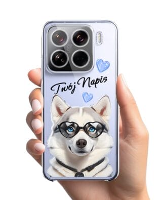 Etui do Xiaomi 15 przeźroczyste, silikonowe Flexi, Puppy Love, pies rasy Husky