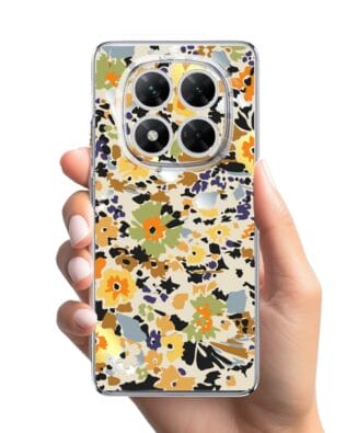 Etui do Xiaomi POCO X7 przeźroczyste, silikonowe Flexi, malowane kwiatki