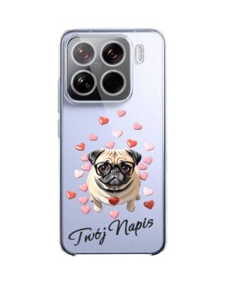 Etui do Xiaomi 15 przeźroczyste, silikonowe Flexi, Puppy Love, pies rasy Mops