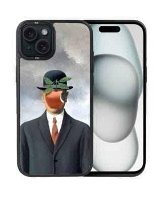 Etui do iPhone 15 IBIZU DropGuard Matt z MagSafe, Rene Magritte, syn człowieczy