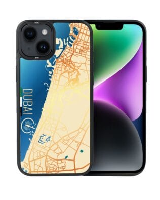 Etui do iPhone 14 Plus IBIZU DropGuard Matt z MagSafe, Mapy Świata, Dubai