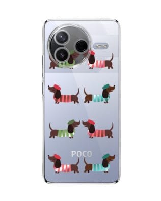 Etui do Xiaomi POCO F7 Pro przeźroczyste, silikonowe Flexi, jamnik w Paryżu