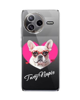 Etui do Xiaomi POCO F7 Ultra przeźroczyste, silikonowe Flexi, Puppy Love, pies rasy Buldog Francuski