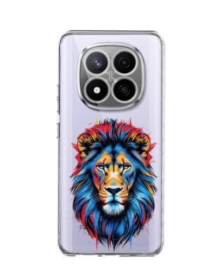 Etui do Xiaomi Redmi Note 14 Pro Plus 5G przeźroczyste, silikonowe Flexi, Dzika Mandala, Lew