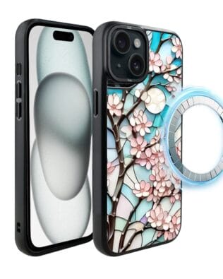 Etui do iPhone 15 IBIZU DropGuard Matt z MagSafe, Barwy Szkła, Księżycowa Wiśnia