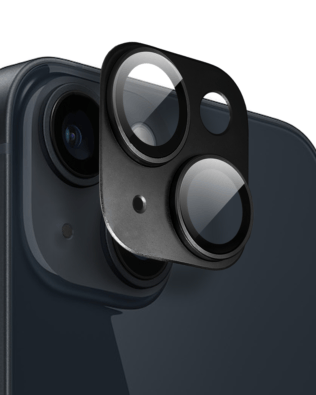 Metalowa osłona na cały aparat z wbudowanymi szkłami do iPhone 13, czarna