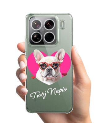 Etui do Xiaomi 15 Pro przeźroczyste, silikonowe Flexi, Puppy Love, pies rasy Buldog Francuski