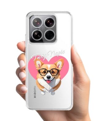 Etui do Xiaomi 14 przeźroczyste, silikonowe Flexi, Puppy Love, pies rasy Corgi