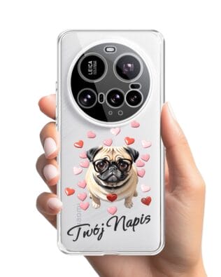 Etui do Xiaomi 15 Ultra przeźroczyste, silikonowe Flexi, Puppy Love, pies rasy Mops