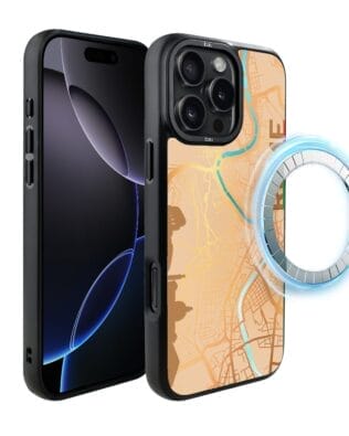 Etui do iPhone 16 Pro IBIZU DropGuard Matt z MagSafe, Mapy Świata, Rome