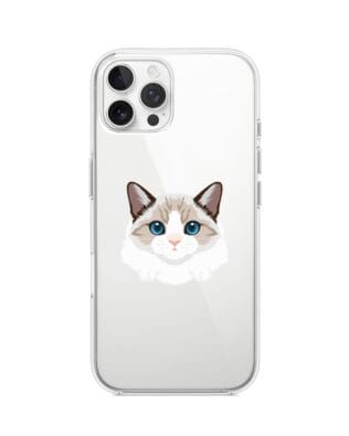 Etui do iPhone 12 Pro Max przeźroczyste, silikonowe Flexi, kot birmański