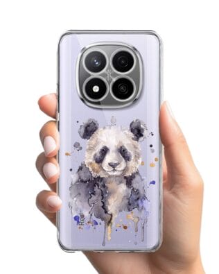 Etui do Xiaomi Redmi Note 14 Pro Plus 5G przeźroczyste, silikonowe Flexi, Akwarelowe Zoo, Panda