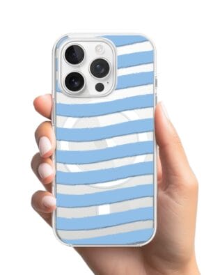 Etui do iPhone 16 Pro Max z MagSafe przeźroczyste, silikonowe Flexi, fale morskie