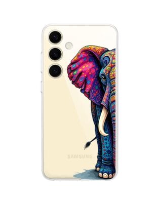 Etui do Samsung Galaxy S24 Plus przeźroczyste, silikonowe Flexi, Dzika Mandala, Słoń