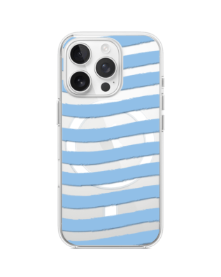 Etui do iPhone 16 Pro Max z MagSafe przeźroczyste, silikonowe Flexi, fale morskie