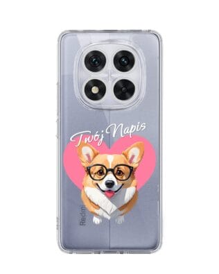 Etui do Xiaomi Redmi Note 14 Pro 5G przeźroczyste, silikonowe Flexi, Puppy Love, pies rasy Corgi