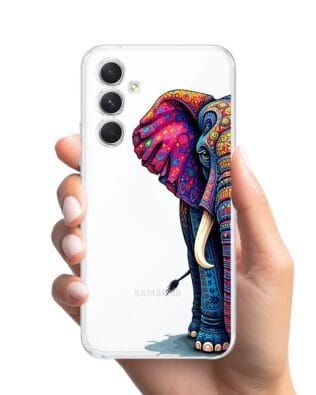 Etui do Samsung Galaxy A54 5G przeźroczyste, silikonowe Flexi, Dzika Mandala, Słoń