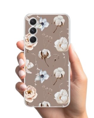 Etui do Samsung Galaxy A54 5G przeźroczyste, silikonowe Flexi, akwarelowe kwiatki
