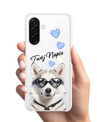 Etui do Samsung Galaxy A26 5G z MagSafe przeźroczyste, silikonowe Flexi, Puppy Love, pies rasy Husky