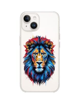 Etui do iPhone 13 przeźroczyste, silikonowe Flexi, Dzika Mandala, Lew