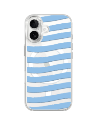Etui do iPhone 16 z MagSafe przeźroczyste, silikonowe Flexi, fale morskie