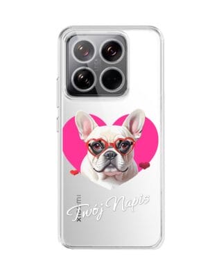 Etui do Xiaomi 14 przeźroczyste, silikonowe Flexi, Puppy Love, pies rasy Buldog Francuski