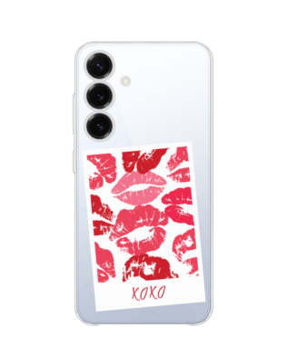 Etui do Samsung Galaxy S25 Plus przeźroczyste, silikonowe Flexi, pocałunki, polaroid