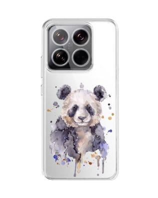 Etui do Xiaomi 14 Pro przeźroczyste, silikonowe Flexi, Akwarelowe Zoo, Panda