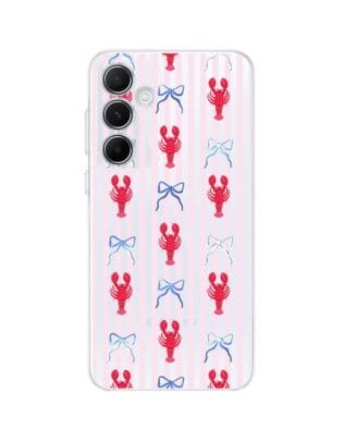 Etui do Samsung Galaxy A55 5G przeźroczyste, silikonowe Flexi, krab i kokardki