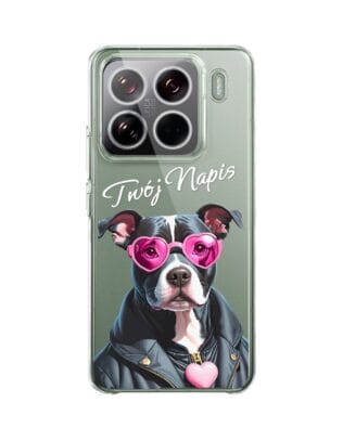 Etui do Xiaomi 15 Pro przeźroczyste, silikonowe Flexi, Puppy Love, pies rasy Amstaff