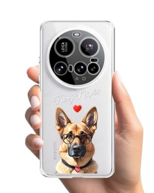Etui do Xiaomi 15 Ultra przeźroczyste, silikonowe Flexi, Puppy Love, pies rasy Owczarek Niemiecki