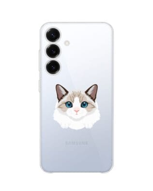 Etui do Samsung Galaxy S25 przeźroczyste, silikonowe Flexi, kot birmański