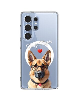 Etui do Samsung Galaxy S25 Ultra z MagSafe przeźroczyste, silikonowe Flexi, Puppy Love, pies rasy Owczarek Niemiecki